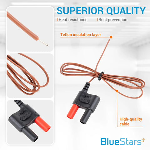 Type K Thermocouple Bead Probe 0.16In Dia 1m Cable -40C To 260C High Precision Temp Probe with connectors shown