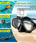 Nearsighted Anti Fog Diving Mask With Silicone Dry Snorkel For Adults And Youth 180 Degree Panoramic Lens Shatter Resistant Glass Prescription Minus Two Point Zero All In One Gear For Scuba Spearfishing And Freediving