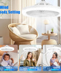 Socket Fan Light With Remote 10 Inch Ceiling Fan With Lights 2000 Lumens Dimmable LED Bulb Three Color Temperatures