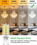 High Brightness Dimmable 4W LED Bulb 40W Equivalent 6000K Cool White No Flicker 450LM Ceramic Base Ideal For Garage Basement Hallway Energy Saving Pack Of 5 showcasing lighting differences with chandeliers and color temperatures.