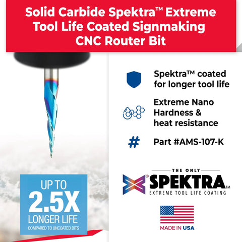 CNC Ultimate Solid Carbide Carving And Engraving Bits Pack Pro Grade For 2D And 3D Projects With Spektra Extreme Tool Life Coating