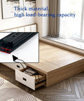 Heavy Duty Ball Bearing Drawer Slides For Cabinets And Furniture, Smooth Quiet Glide, Built To Last, Fits Panel Style Or Solid Wood Cabinets, Perfect For Wardrobes, Dressers, Nightstands, And Tatami Drawers; black steel slide on bed drawer
