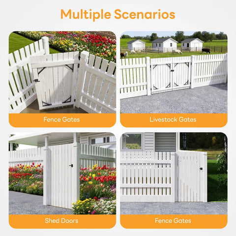Heavy Duty Anti Sag Gate Kit With Right Opening Latch And Adjustable Brackets For Wooden Fence Or Patio Fits 24 To 60 Inches Wide Works With 2x4 Lumber No Wood Included