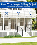 Surface Mount Cable Railing Kit With Black T316 Stainless Steel Rope Flat Top Posts And Swageless Fittings For Straight Up Solid Deck Guardrails No Sweat Heavy Duty DIY Installation, showcasing installation on a modern porch.