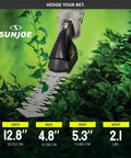 2-In-1 Cordless Grass Shears And Hedge Trimmer For Quick Edging And Shrubs in use on green hedge
