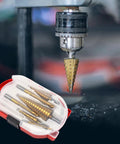 Six Piece High Speed Reaming Pagoda Sawtooth Drill Bit Set With Titanium Plating In Box For Metal And Wood, Pro Grade DIY Ready