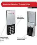 Wireless Keyless Garage Entry System With PIN Access For Up To Four Doors No Key Needed front and back view