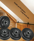 Heavy Duty Sliding Barn Door Wheel Set for Cabinets and Windows, Quiet Smooth Roller Pulleys, 4 pieces, in attic setting