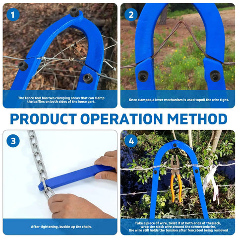 Heavy Duty Fence Repair Tool For Quick Fixes And Barbed Wire Fences Durable Fence Stretcher operation method steps guide
