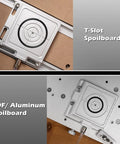 Genmitsu aluminum vacuum clamp pod mounted on a T-slot spoilboard for CNC milling.