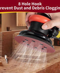 Using 155 Piece 5 Inch 8 Hole Sanding Disc Set Pro Grade For Random Orbital Sander to sand wood surface