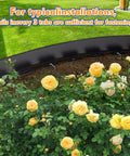 4In By 33Ft Landscape Edging Kit With 40 Metal Stakes bordering a bed of yellow roses and green lawn, showing typical installation.