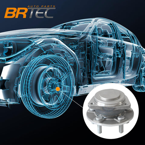 Front Wheel Hub And Bearing Assembly 513325 Compatible With Dodge Challenger 2012 To 2023, highlighted on vehicle blueprint