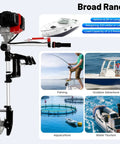 Beast 2 Stroke 2.3 HP Outboard Motor With Heavy Duty Air Cooling System 52CC Boat Engine for water activities illustration