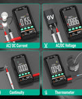 Rechargeable Digital Multimeter With Auto Ranging And Non Contact Voltage Detection TRMS 6000 Counts in use for measurements