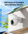 Outdoor mounted Solar Powered Wireless Outdoor Security Camera With 2K Resolution 360 Degree Pan Tilt Auto Tracking Spotlight
