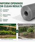 Heavy Duty Galvanized Hardware Cloth Wire Mesh Roll 1/4 Inch By 36 Inches Wide 100 Feet Long 23 Gauge Zinc Coated showing uniform openings.