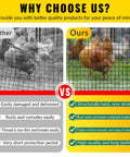 Comparison of black PVC coated hardware cloth wire mesh for chicken coop versus competitor's wire mesh.