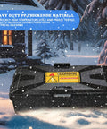 Weatherproof Outdoor Electrical Box With IP54 Protection Six Cable Entry Ports Protective Outlet Cover For Power Strips And Holiday Lights amidst snowy background