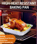 Heavy Duty Foil Pans 9x13 Disposable Deep Steam Table Trays Pack Of 30 For Cooking Baking Storing And Meal Prep with roast chicken