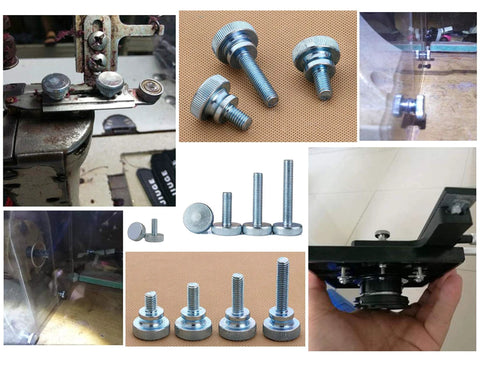 Knurled Thumb Screws M3 X 10Mm Flat Knurled Head Fully Threaded 30 Piece Set Carbon Steel Galvanized Finish shown in use