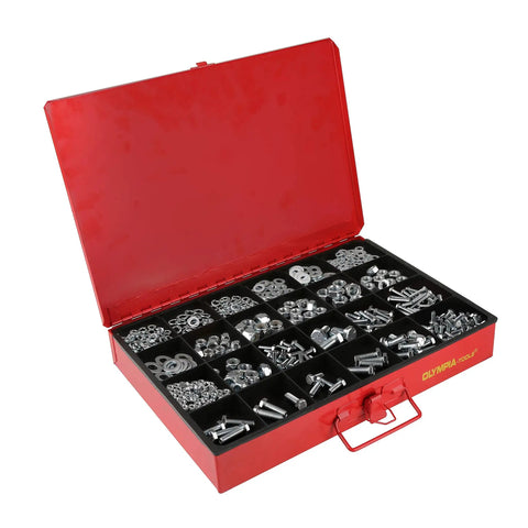 Heavy Duty Four Drawer Hardware Organizer With 2500 Piece Small Parts Kit Steel Cabinet With Removable Inside Trays open case