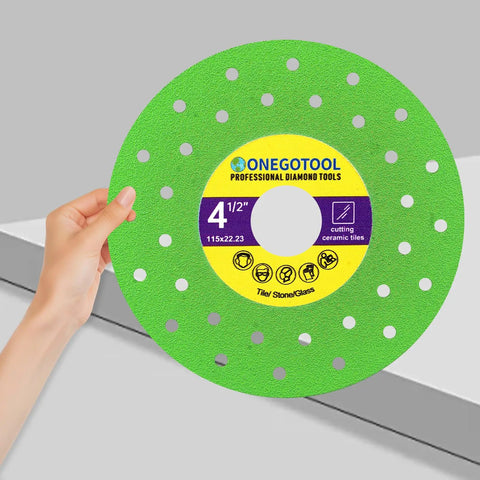 Green 4 1/2 Inch Tile Cutter Diamond Saw Blade for Angle Grinder, Porcelain Ceramic Glass Marble Cutting Disc Set of 3