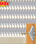 Self Drilling Drywall Anchors Kit With 100 Pieces Plastic Nylon Anchors And Yellow Zinc Plated Carbon Steel Screws No Pre Drill Install Easy Wall Mounts Durable Heavy Duty Fasteners For Home And Office DIY Projects, 200x set on white