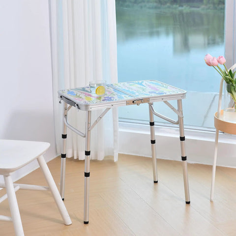 Foldable Camping Table 24 By 16 Inch Surface With Adjustable Heights 10 19 And 24 Inches Lightweight Aluminum Table With Carry Handle