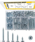 Top Shelf Number Eight Modified Truss Head Wood Screws Assortment Kit featuring 132 pieces in six sizes for home build tasks.