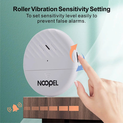 5 Pack Glass Break Alarm Sensor For Home Security, 125dB Window Alarm With Adjustable Sensitivity And Low Battery Indicator, Easy Install, close-up sensitivity setting