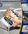 Pro Grade Concrete Crack Filler 2 Pack For Outdoor Use Self Leveling Waterproof Sealant Quick Drying Adhesive application guide