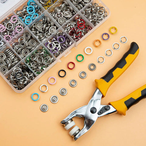 11mm Metal Snap Button Kit With Heavy Duty Press Tool Pliers 800 Pieces In 10 Colors DIY Clothes And Craft Friendly Snap Fasteners Set For Sewing Garments And Accessories