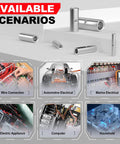Non-insulated copper butt connectors for 22–16 AWG, 100 pcs, bare crimp terminals, front view