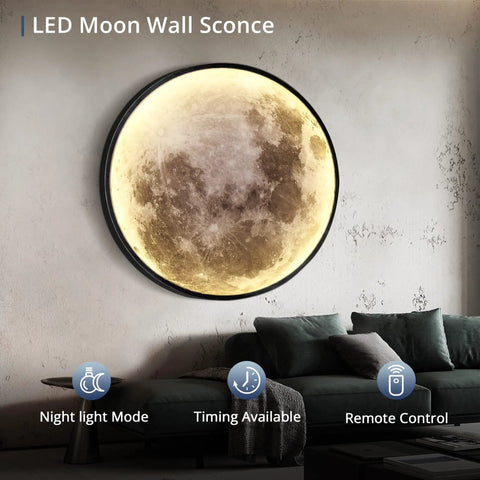 Moonlit Glow Dimmable Wall Light With Remote Control 31.5 Inch Plug In Modern Black Cozy Vibe LED Night Light in living room