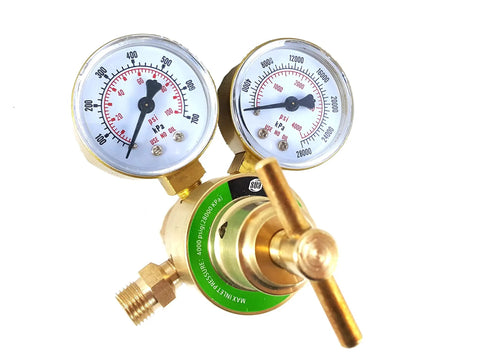 Oxygen And Acetylene Gas Gear Regulator Gauges Set For Welding, Rear Entry LDB Series, Dual Regulators Clear Readouts View