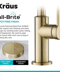 Close-up of Oletto Single Handle Kitchen Bar Faucet in Spot Free Antique Champagne Bronze showing all-Brite finish.