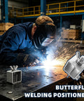 Rock Heavy Duty 16Pcs Butt Welding Clamps With Adjustable Butterfly Joint Fixtures For Perfectly Aligned Carbon Steel Pipe Welds Made To Last In Daily Garage Projects being used by a welder.