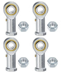 4-Pack PHSB8 Heavy-Duty Rod End Bearings 1/2 Inch Bore 1/2-20 Right Thread Built-To-Last Self-Lubricating Female Thread Steel Joint With Jam Nuts For Forging Machines CNC Equipment Steering Linkages And Automation Tools, with jam nuts