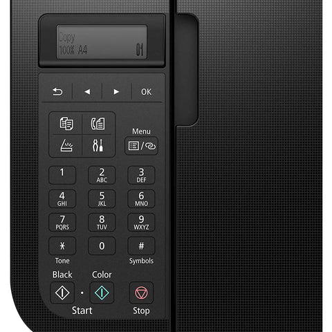 Control panel of No Sweat Setup All In One Wireless Printer With Auto Document Feeder Built In Fax Copier Scanner For Home Office.