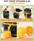 Amzpass Dual Head Electric Orange Juicer With Built In Cutter Citrus Squeeze Machine One Touch Auto Press for lemons, easy juice prep.