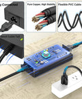 24V Foot Massager Charger Replacement Cord For Shiatsu Foot Massager Deep Kneading Machine With Heat Therapy Compatible With XH2400-2500; features pure copper wires, flexible PVC cable, anti-bend tail, and plug.