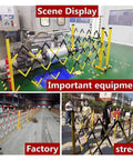 Adjustable Telescopic Safety Barrier With Slick Glide Casters in various settings, showcasing its versatility for crowd control.