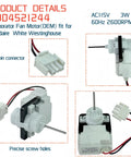 Evaporator Fan Motor Replacement 5304521244 Compatible With Frigidaire And White Westinghouse Refrigerators showing 3-pin connector