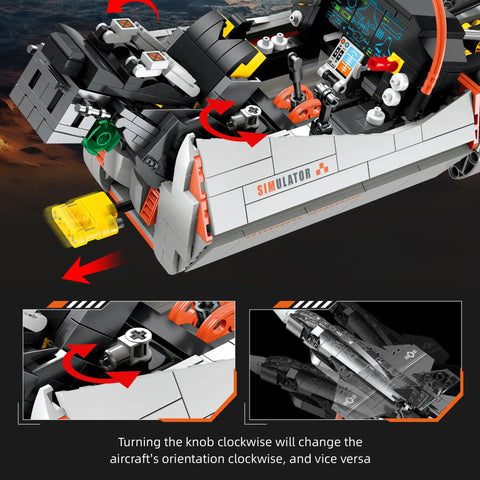 Interior view of F-35 Fighter Jet Building Set With Realistic Cockpit And Mechanical Linkage, showcasing functional controls.