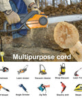 Heavy Duty Outdoor Extension Cord 14/3 Gauge 50 Feet Waterproof, 15 Amp 125 Volt, ETL Listed, 3 Prong Grounded Outlet, Rugged All Weather Performance for Tools, Appliances, Lights and More used with chainsaw