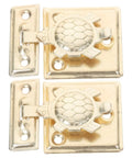 Two-Pack Heavy Duty Jewelry Box Latch With Decorative Turtle Lock Buckle, iron hardware for wood cases and brocade boxes
