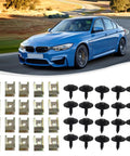 BMW Undertray Fastener Kit 40 Pack With Hex Head Self Tapping Bolts And U Nut Clips For Splash Shield Direct Fit For BMW 1 Series Through 7 Series X1 X3 X5 X6 Z3 And Mini Cooper, clip and screw set
