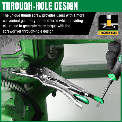 Long Nose Locking Pliers 9.5 Inch With Ergonomic Anti Slip Handle, Premium CRV Steel used in tool assembly.