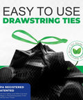 Rodent-Repellent Trash Bags With Drawstring And Mint-Flex Technology showcasing easy-to-use drawstring ties and mint oil label